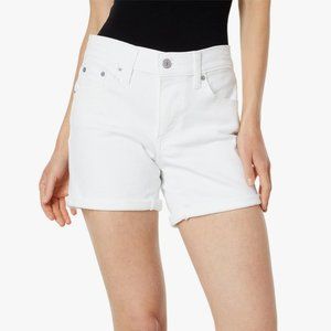 Levi's White Denim Mid-Length Shorts